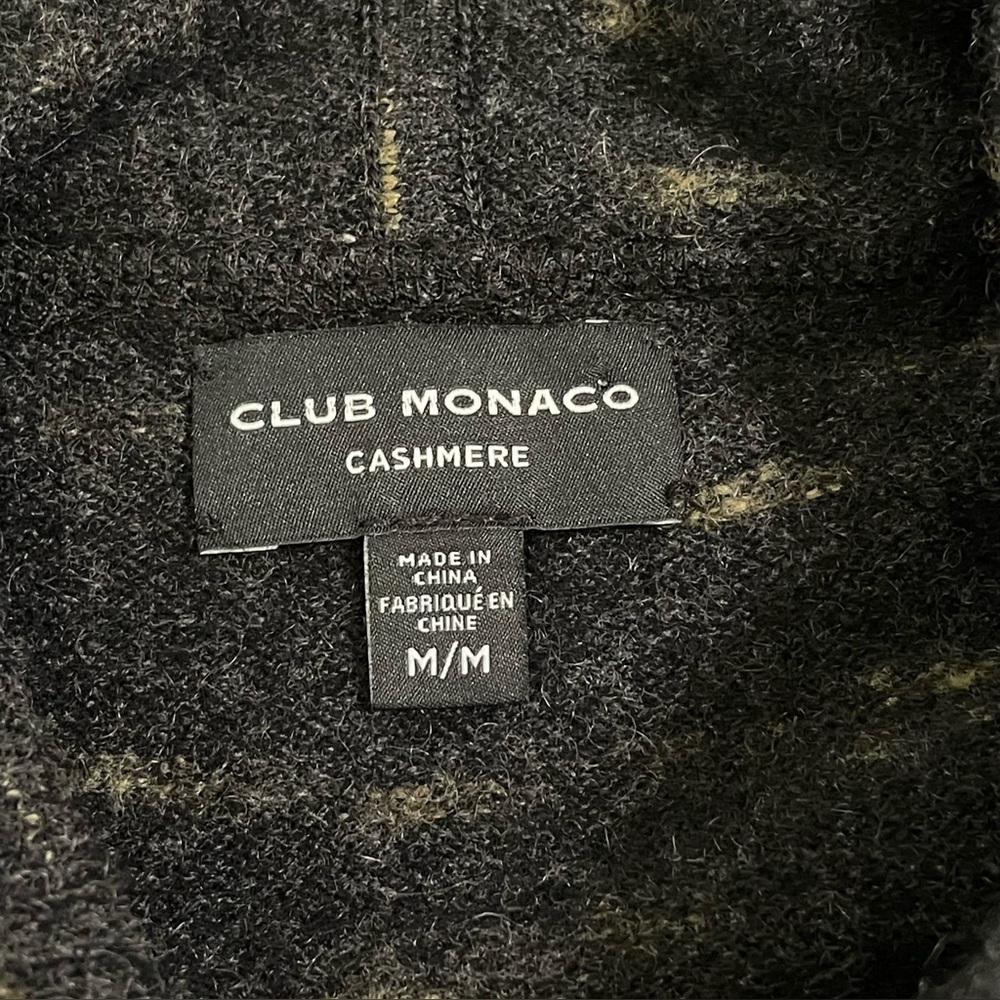 Club Monaco Cashmere Sweater Pullover Hoodie Charcoal Medium - Picture 11 of 13